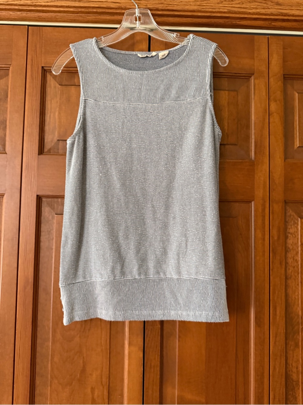 Christian Siriano Sleeveless Striped Knit Tank Top - Navy and White